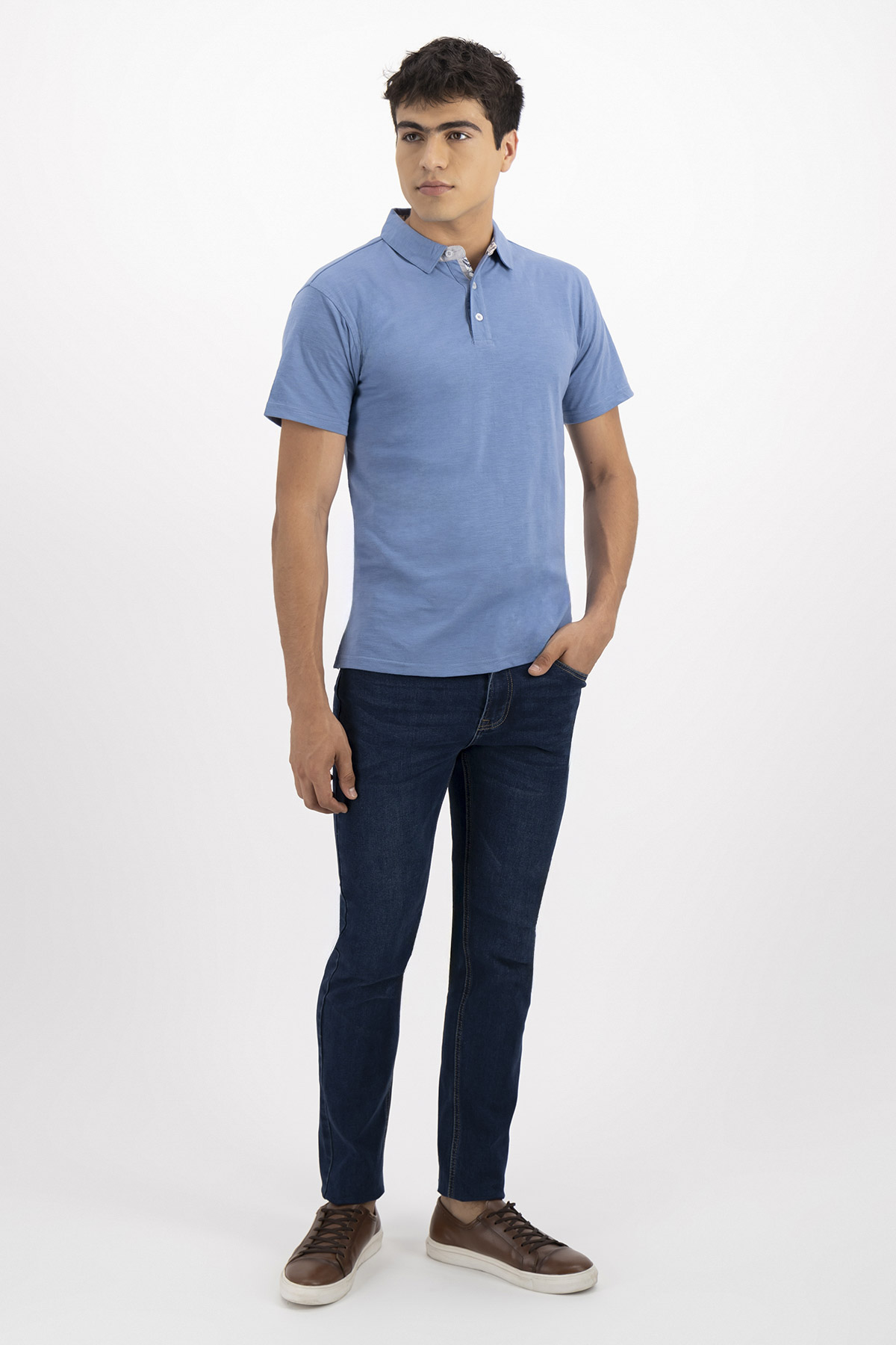 PLAYERA TIPO POLO CASUAL SLIM FIT LMENTAL image number 3