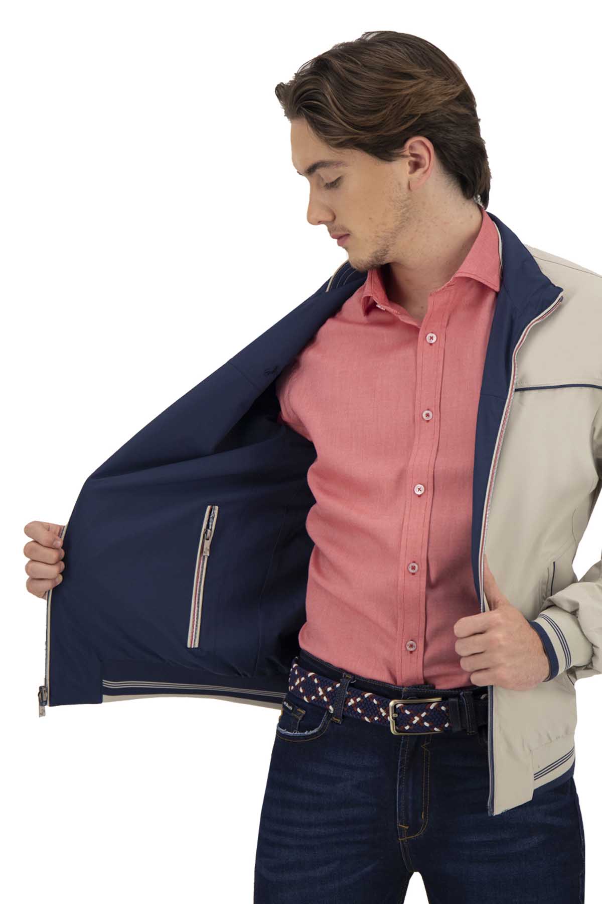 CHAMARRA REVERSIBLE AZUL MARINO CONTEMPORARY FIT ROYALTON image number 2