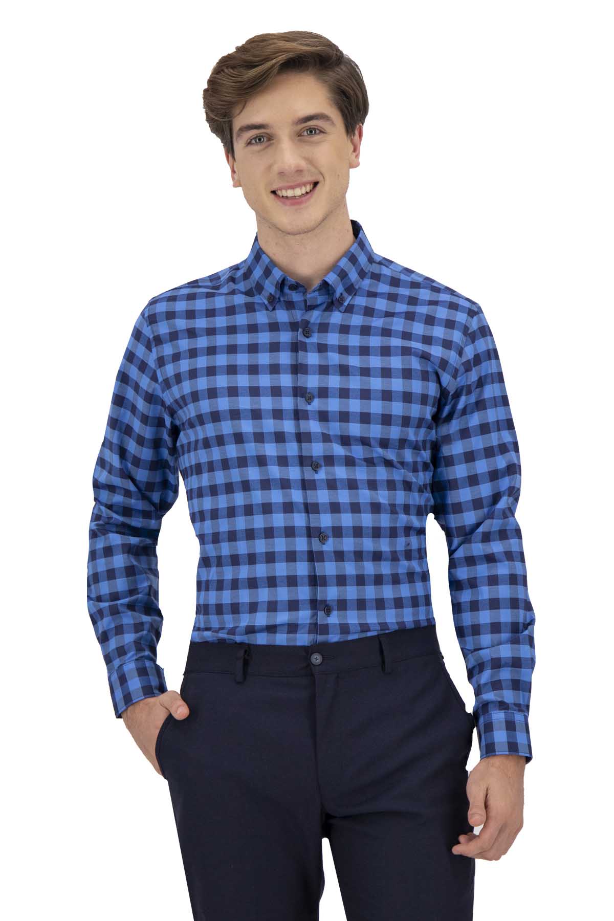 CAMISA CASUAL AZUL REY SLIM FIT LMENTAL image number 0