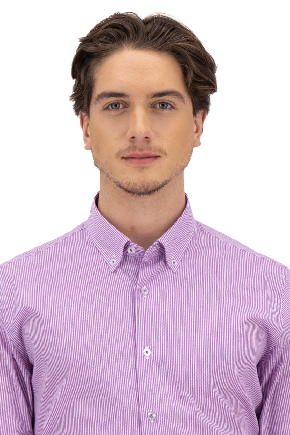 CAMISA CASUAL TECNO STRECH LILA SLIM FIT LMENTAL image number 1