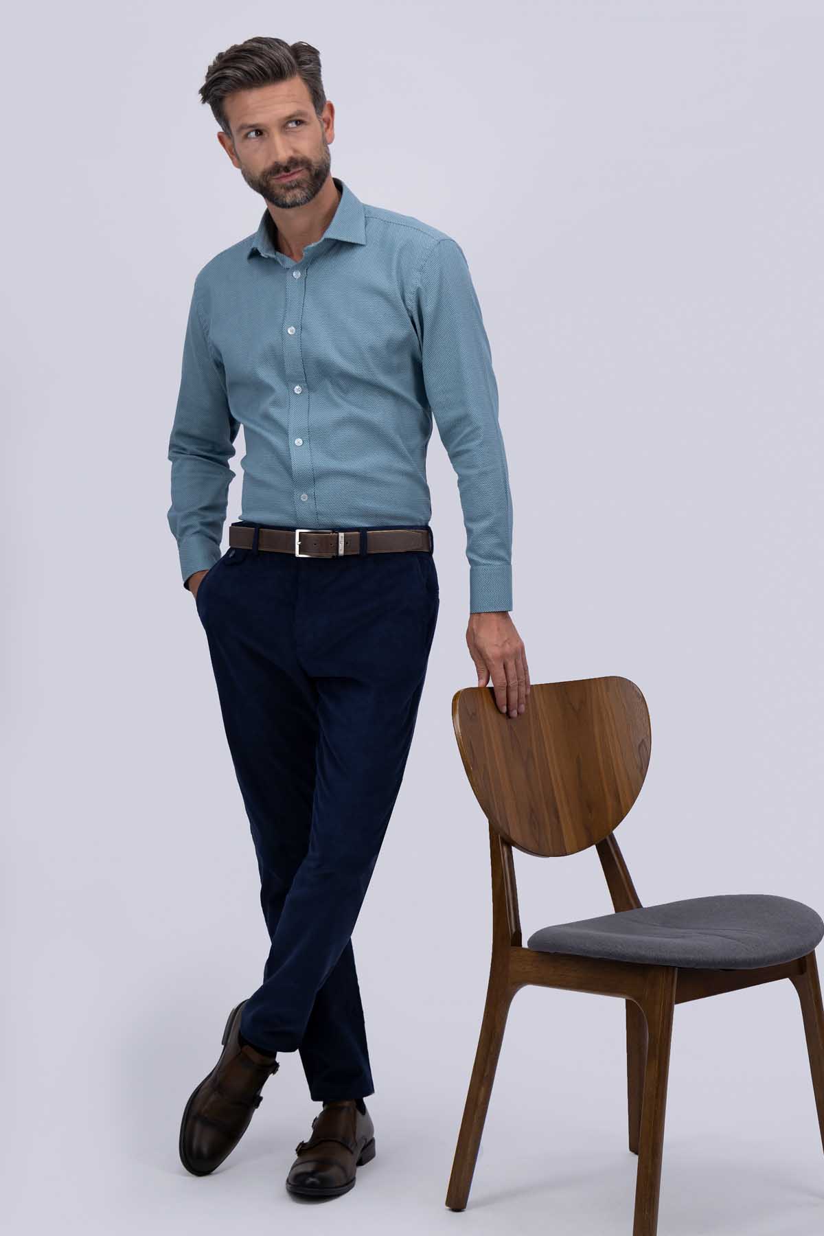 Pantalon casual top azul marino