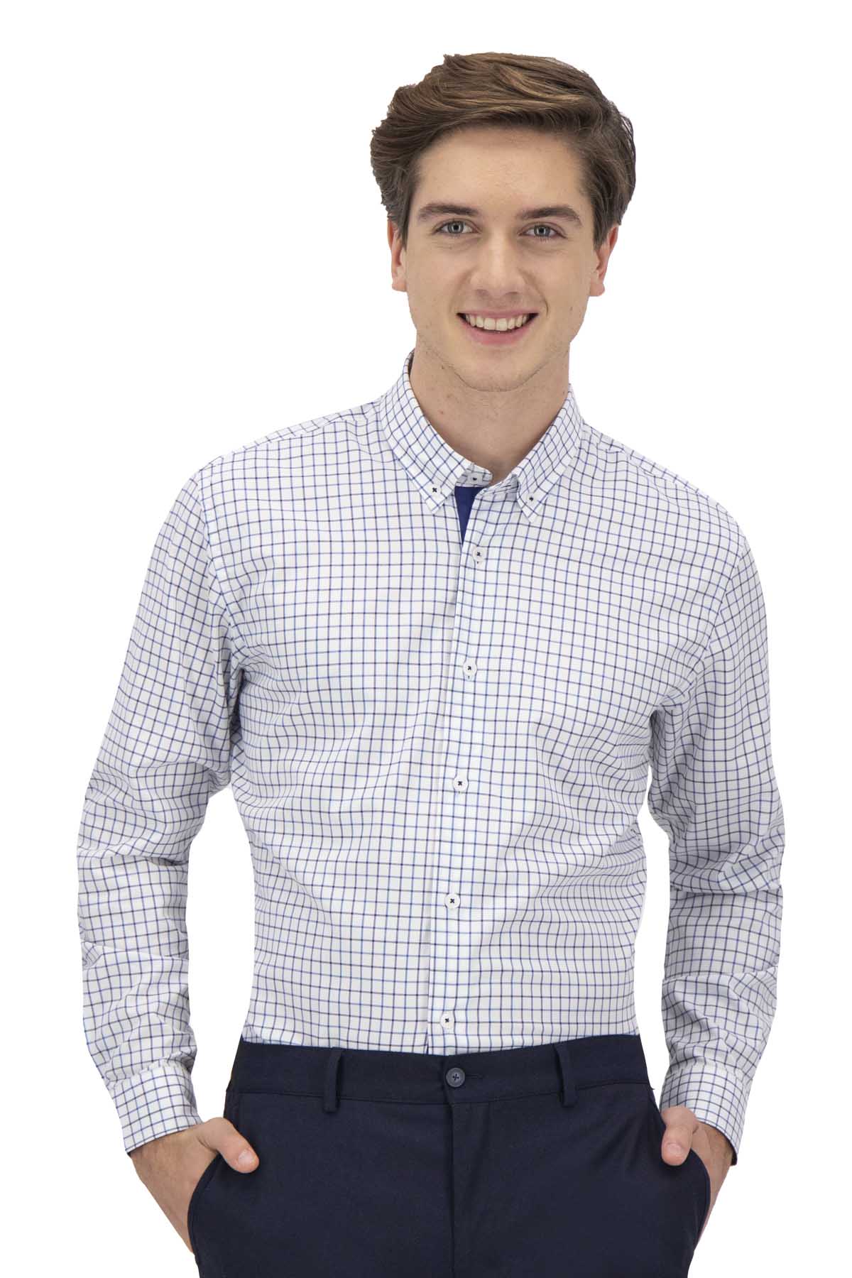 CAMISA CASUAL AZUL COBALTO SLIM FIT LMENTAL image number 0