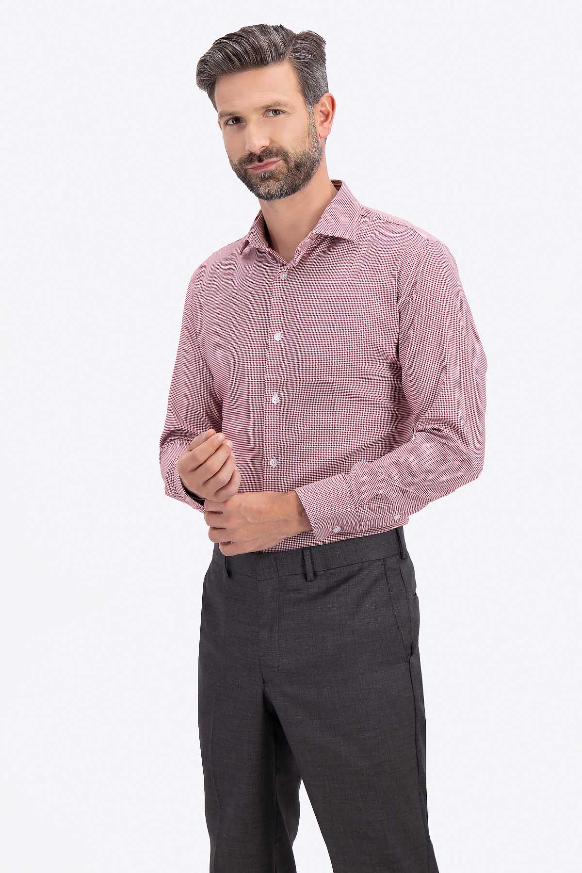 CAMISA  CASUAL TENCEL EASY FRY  GUINDA CONTEMPORARY FIT  LAMBERTI image number 1