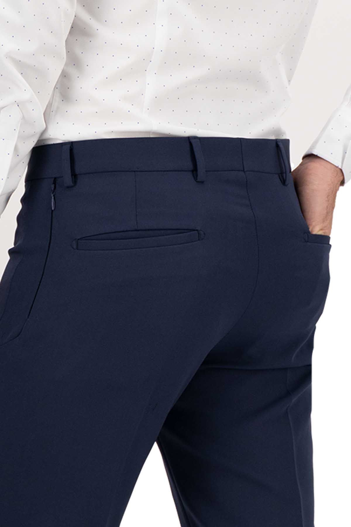 PANTALÓN VESTIR AZUL MARINO SLIM FIT LMENTAL image number 3