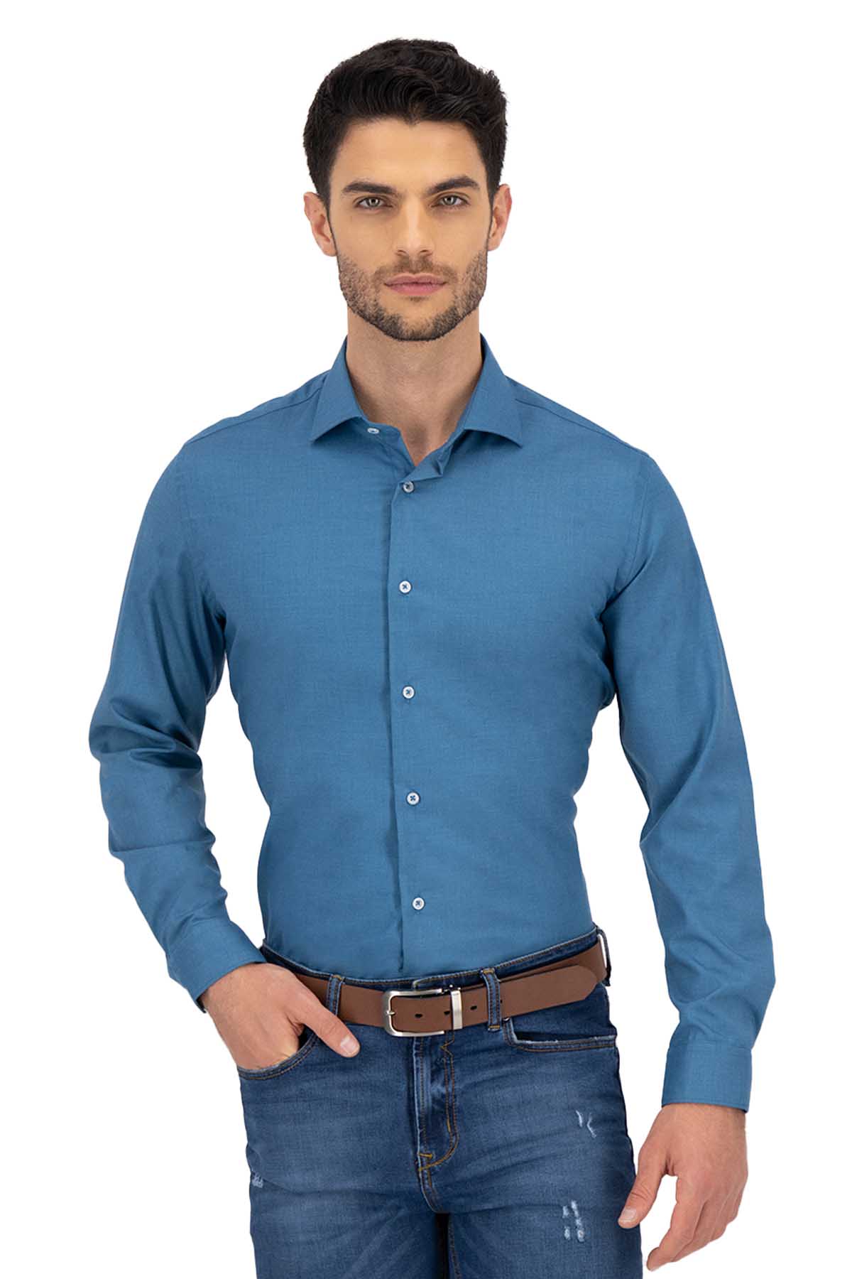 CAMISA VERDE SLIM FIT LMENTAL image number 0