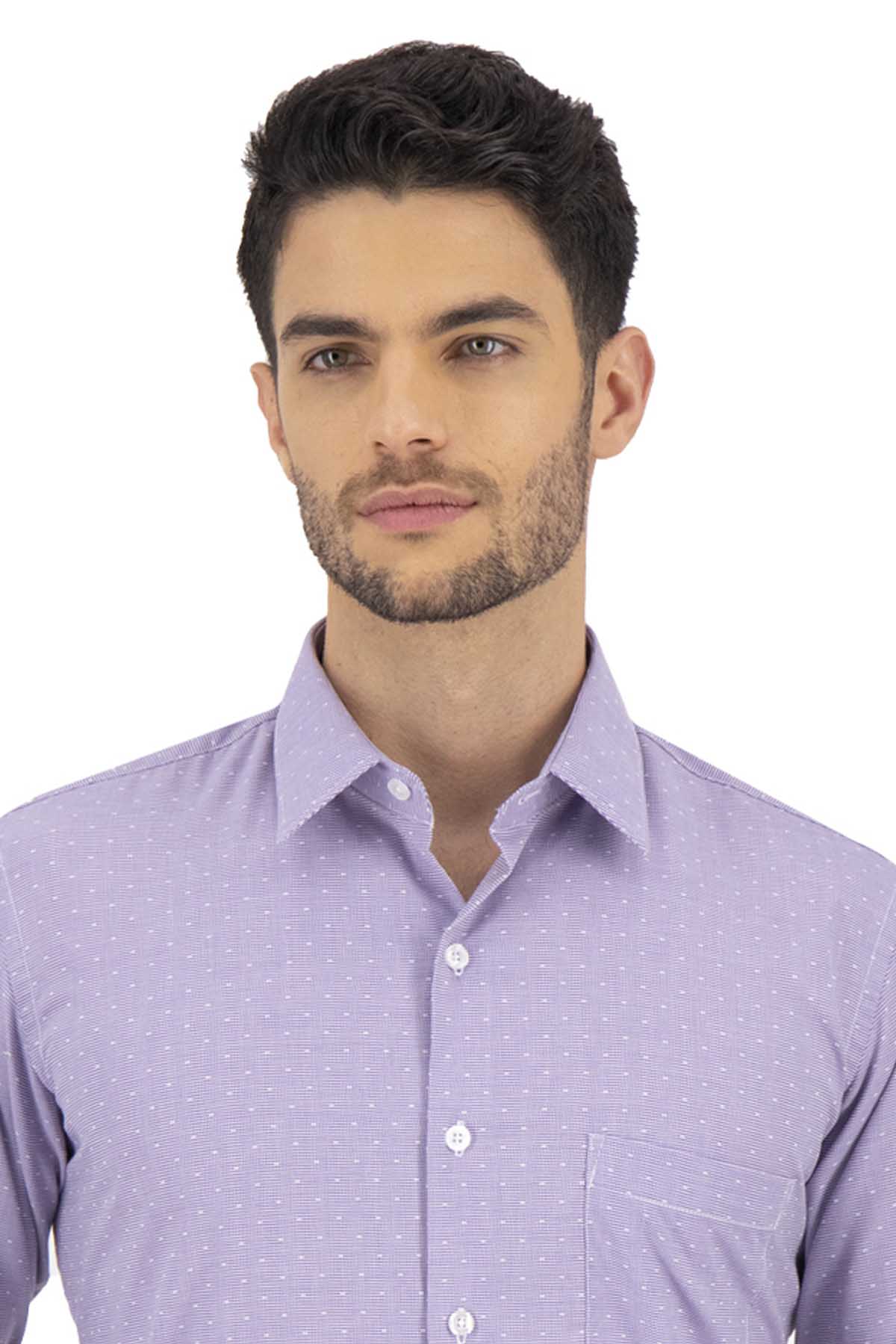 CAMISA VESTIR MORADA CONTEMPORARY FIT SONNETI UO image number 1