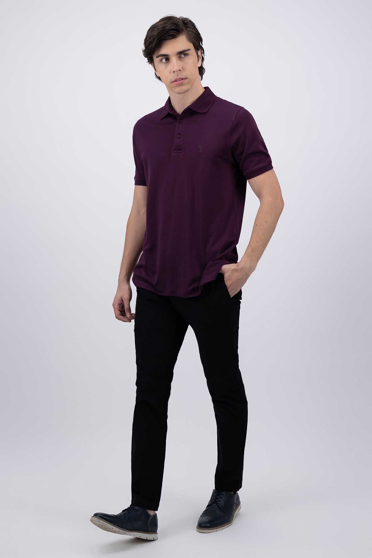 POLO VINO OBSCURO CONTEMPORARY FIT LAMBERTI image number 0