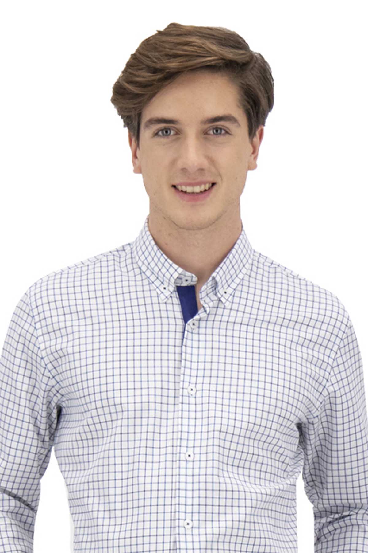 CAMISA CASUAL AZUL COBALTO SLIM FIT LMENTAL image number 1