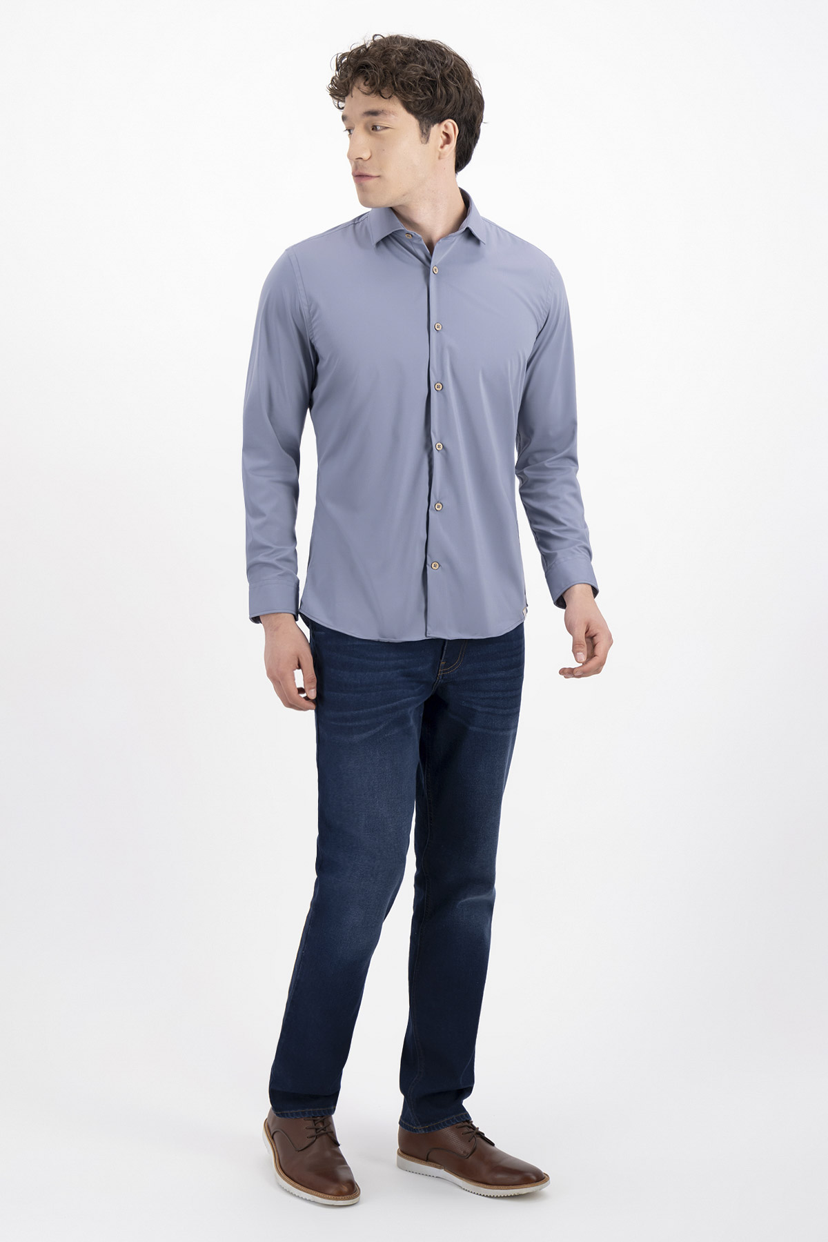 CAMISA CASUAL TLAOLLI SLIM FIT MENS FASHION image number 3