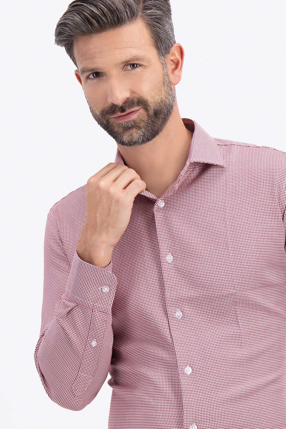 CAMISA  CASUAL TENCEL EASY FRY  GUINDA CONTEMPORARY FIT  LAMBERTI image number 2