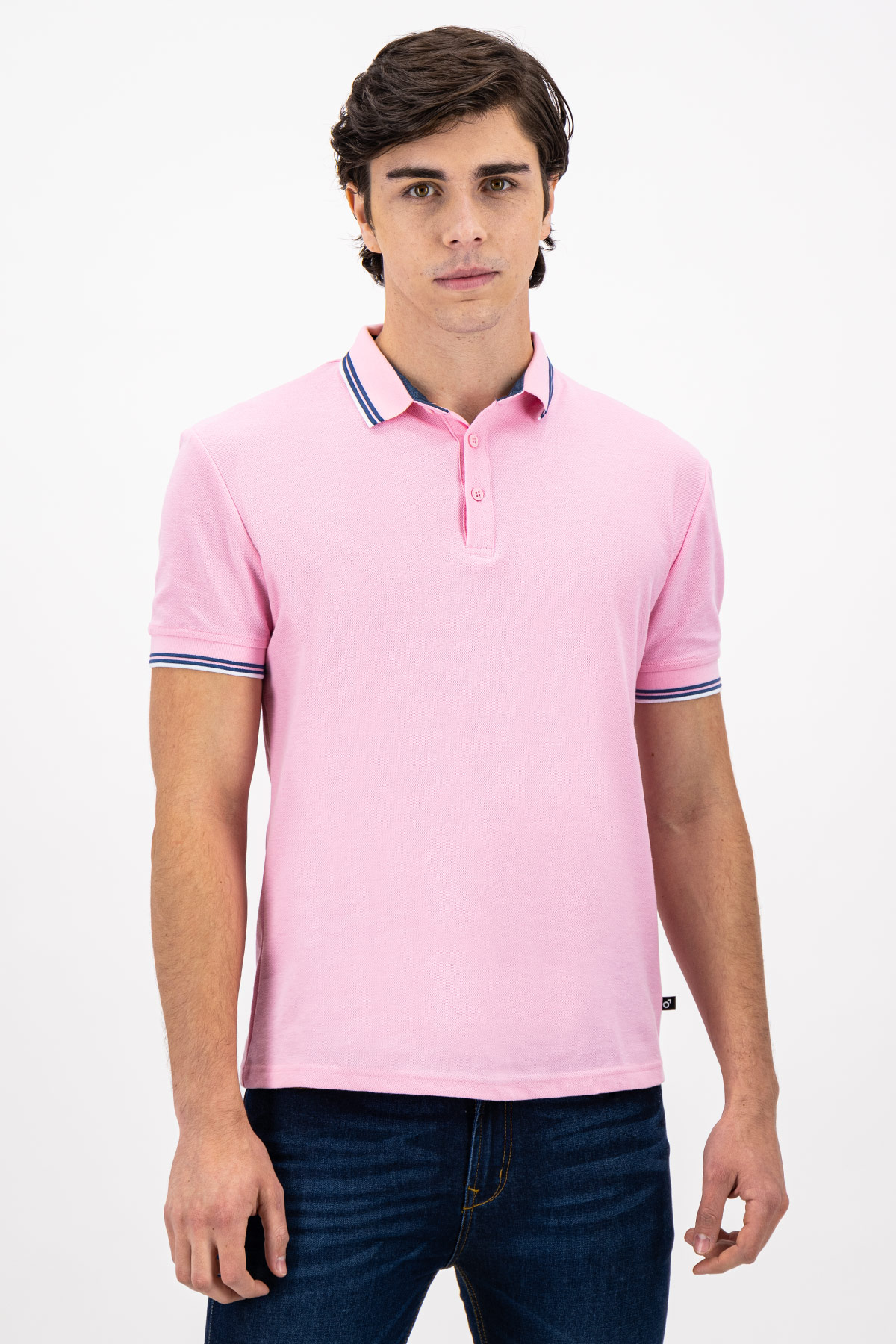 PLAYERA POLO ROSA PASTEL SLIM FIT LMENTAL image number 1
