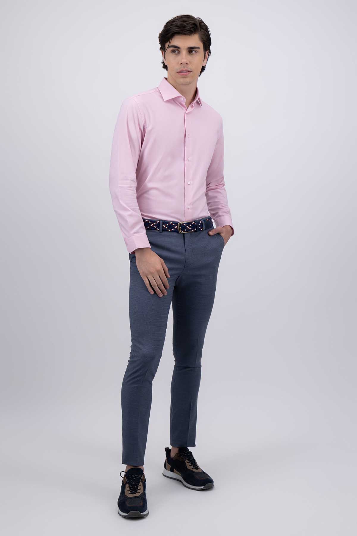 CAMISA VESTIR ROSA SLIM FIT LMENTAL image number 0